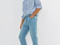 Зауженные джинсы, Голубой