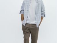 Рубашка в клетку, Белый