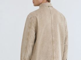 Куртка-рубашка из твила с карманами, Бежевый