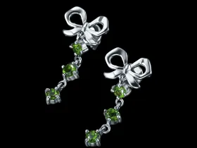 Пусеты из серебра с хромдиопсидами э0605пс12250369