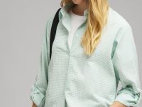 Рубашка из жатой ткани в клетку