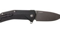Нож складной LionSteel KUR BBK G10 Black Flipper, сталь Stonewashed & PVD-Coated Uddeholm Sleipner®, стеклотекстолит, чёрный