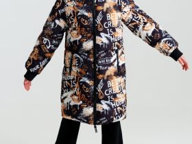 Пальто текстильное с полиуретановым покрытием для девочек