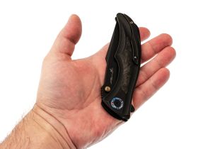 Складной нож WE Knife Tighe Down Tanto, сталь M390, рукоять титан/карбон, черный