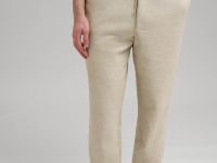 Брюки прямого кроя со льном