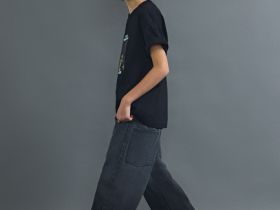 Широкие джинсы с градиентом для мальчиков, Серый