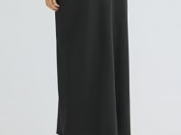 Юбка макси из сатина, Черный