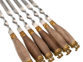 Набор из 6-ти шампуров Зверь, латунь