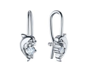 Серьги из серебра с бриллиантами э0601сг06210503