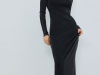 Платье в рубчик с эффектом стирки, Серый