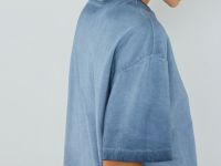 Футболка с градиентом и стразами, Синий