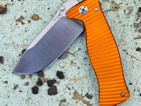 Нож складной LionSteel SR2A OS Mini, сталь Uddeholm Sleipner® Satin Finish, рукоять алюминий (Solid®), оранжевый