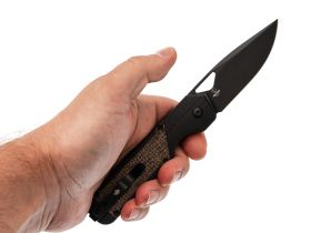 Складной нож Kizer Militaw black сталь Nitro-V, рукоять Black G10/Brown Micarta