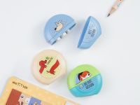 Точилка пластиковая MESHU "Best friend", 2 отверстия, ассорти