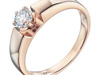 Кольцо из красного золота с бриллиантом э0201кц04082400