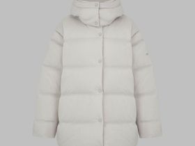 Удлиненный пуховик с натуральным пухом и термостежкой