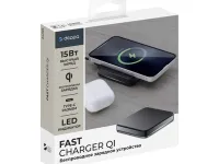 Беспроводное зарядное устройство Deppa Qi Fast Charger (24025) для iPhone / AirPods 15W (черный)