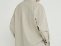 Свободная рубашка изо льна с хлопком, Бежевый