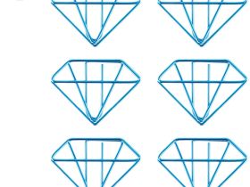 Скрепки фигурные Meshu "Diamonds" 25 мм, 6 шт, пакет с европодвесом