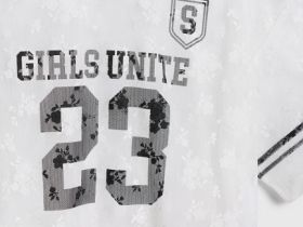 Футболка из кружева с принтом для девочек, Белый