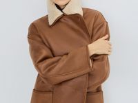 Дублёнка с искусственным мехом, Бежевый