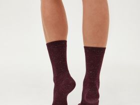 Носки Жанет, бордо/черные