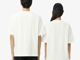Футболка Lacoste унисекс свободного кроя из органического хлопка