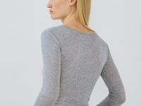 Боди с длинным рукавом, Серый