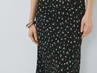 Юбка макси с принтом, Черный