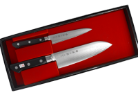 Набор из 2-х кухонных ножей Tojiro Giftset, сталь VG-10, рукоять стабилизированная древесина, черный