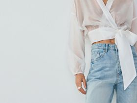 Блузка из лиоцелла на запах, Белый