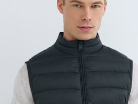 Ультралёгкий жилет с воротником-стойкой, Серый