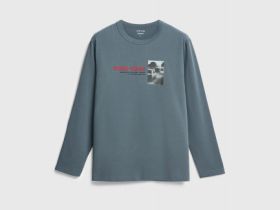 Футболка из плотного джерси с принтом, Серый