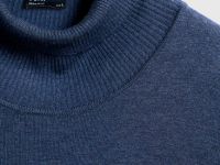 Базовый вязаный джемпер с воротником, Синий