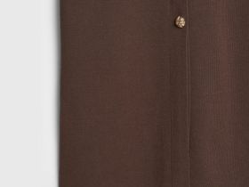 Вязаное облегающее платье, Коричневый