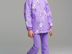 Куртка текстильная с полиуретановым покрытием для девочек (ветровка)