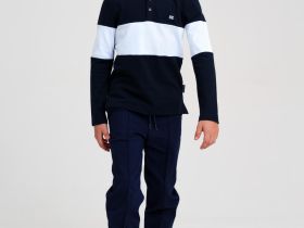 Сорочка трикотажная с воротником поло для мальчиков