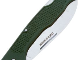 Складной кухонный нож Ontario Camp Plus Santoku, сталь AUS-8, рукоять зелёный GFN