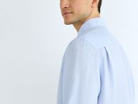 Рубашка изо льна, Голубой