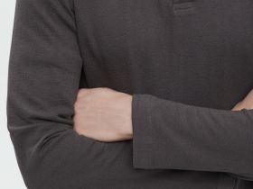 Поло с длинным рукавом из хлопка