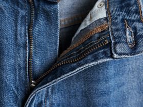 Прямые джинсы с высокой посадкой, Синий