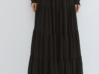 Юбка макси из шифона, Коричневый