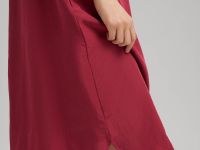 Трикотажное платье со льном