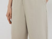 Хлопковые брюки Balloon с эластичным поясом, Бежевый