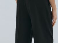 Прямые брюки со складками, Черный