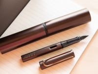 Ручка перьевая LAMY 090 lux, EF pvd,Marron