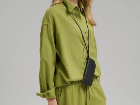 Рубашка объемного кроя со льном