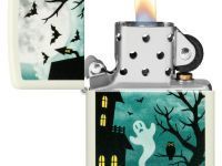 Зажигалка ZIPPO Spooky Design с покрытием Glow In The Dark Green, латунь/сталь, белая