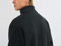 Толстовка с воротником-стойкой на молнии, Черный