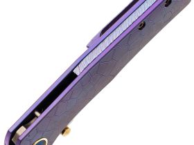 Складной нож Assassin knives Argo 2.0, сталь M398/Damascus, рукоять титан, фиолетовый